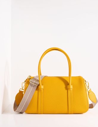 Talbots Lexington Pebble Leather Satchel - Amber Gold - 001 Talbots