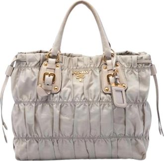 Prada Pre-owned Vintage Satchel - Dames - Vintage Shopper - Beige - ONE Size - Leer - Vintage
