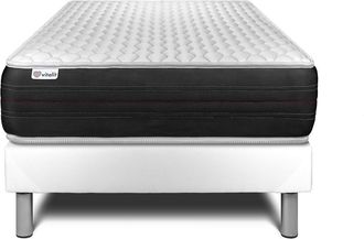 VITALIT Vitalit - Base Tapizada Blanco + Colch&oacute;n Con Muelles Ensacados 90 X 190