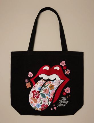 Lucky Brand Rolling Stones Embroidered Graphic Tote