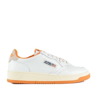 Autry Medalist Low White Leather And Amberglow Sneakers