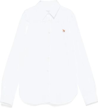Maison Kitsun&eacute; Katoenen popeline regular fit overhemd - Dames - Overhemden - Wit - XS - Katoen - Overhemden