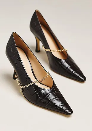 Maeve Leather Chain Pumps