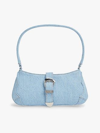Tommy Hilfiger Abstract Buckle Denim Shoulder Bag