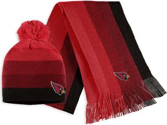 WEAR by Erin Andrews Womens WEAR by Erin Andrews Cardinal Arizona Cardinals Ombre Pom Knit Hat and Scarf Set at Nordstrom