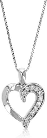 Vir Jewels 1/12 cttw Lab Grown Diamond Heart Pendant Necklace in Sterling Silver with Chain For Women