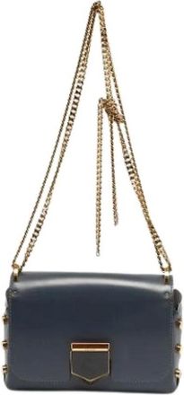 Jimmy Choo London Pre-owned Cross Body Bags, female, Blue, Size: ONE SIZE Pre-owned Leather Shoulder Bag