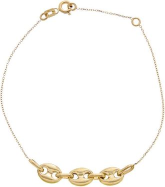 Italian Gold, Inc 10K Puffed Mariner Link Adjustable Bracelet