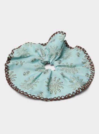 Simons Womens Topstitched edging sun large scrunchie