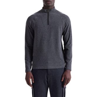 Bugatchi Brushed Cotton Blend Quarter Zip Pullover in Black at Nordstrom Rack, Size Xx-Large