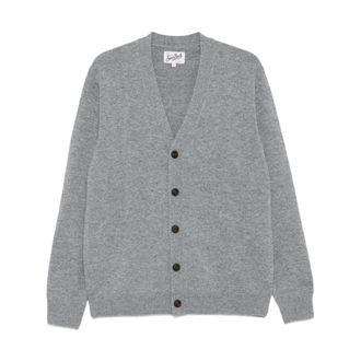 MC2 Saint Barth Cardigans, male, Gray, Size: S Herrison Wool Cardigan