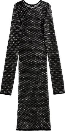 Balenciaga Versierde Midi-jurk met Lange Mouwen - Dames - Feestkleedjes - Zwart - M - Kleedjes