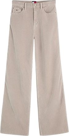 Tommy Jeans Pantaloni dritti in velluto a coste a vita alta - - Trousers - Donna - Beige - W25