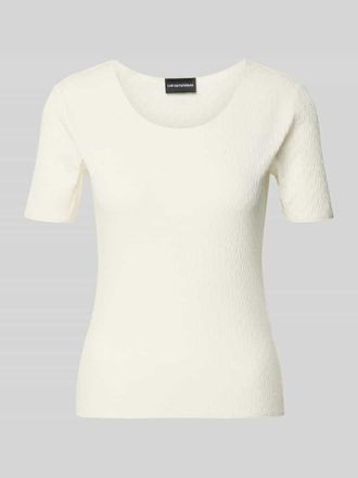 Emporio Armani T-Shirt mit Rundhalsausschnitt in Offwhite, Größe XL