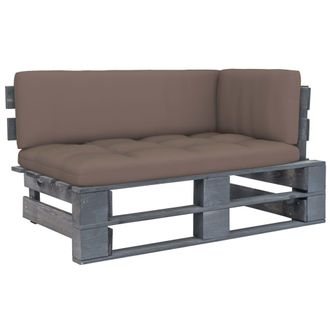 vidaXL Vidaxl Sof&aacute; De Jard&iacute;n Esquina De Palets Madera De Pino Impregnada Gris