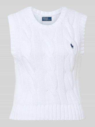 Polo Ralph Lauren Pullunder mit Label-Stitching in Weiss, Gr&ouml;&szlig;e XXL