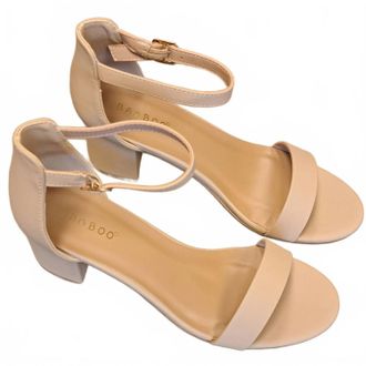 Bambooa Womens Headline Block Heel In Nude
