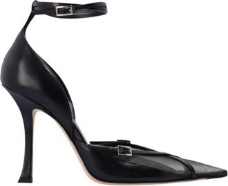 Jimmy Choo London X Mugler Leather and Mesh Pumps, Brand Size 37 ( US Size 7 )