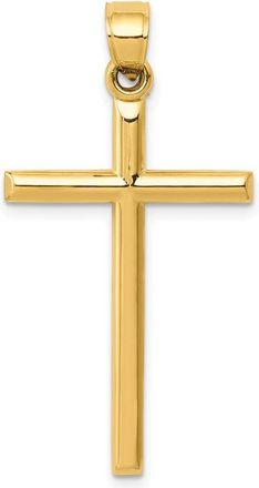 Diamond2Deal 14k Yellow Gold Polished Hollow Cross Pendant