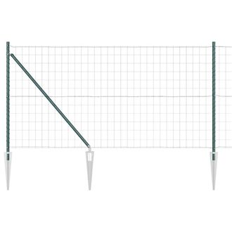 Berkfield Home Euro Fence with 13 Spike Posts 1.2x25 m Galvanised Steel Green
