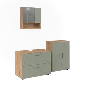 Vicco Conjunto De Muebles De Ba&ntilde;o De 3 Piezas Irma, Verde Salvia, 3 Partes, Vicco