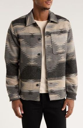 Civil Society Relaxed Fit Geometric Shacket in Dark Charcoal at Nordstrom Rack, Size Medium