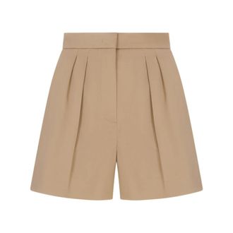 Max Mara Tabacco High-waist Shorts - Dames - Bermuda - Groen - 3XS - Katoen - Korte Broeken
