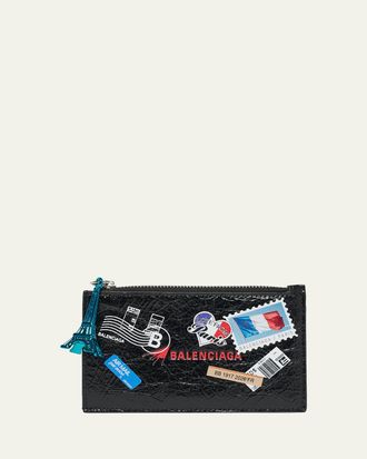 Balenciaga Mens Mail Artwork Cash Long Coin Card Holder