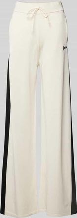 Guess Wide Leg Sweatpants mit Label-Stitching in Ecru, Gr&ouml;&szlig;e XL