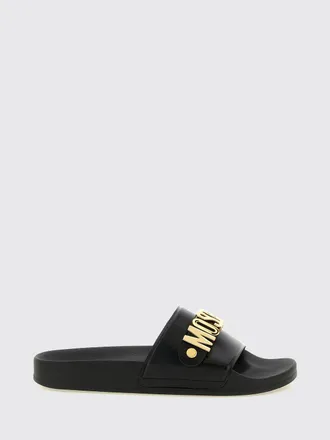 Moschino PVC Slides with a Contrasting Lettering Logo