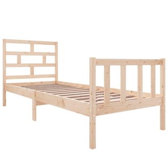 Berkfield Home Beautiful Bed Frame Solid Wood Pine 75x190 cm Small Single in Light Tan