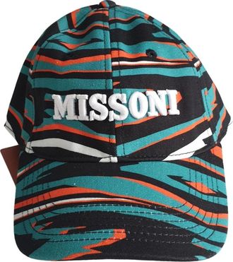 Missoni Groene Katoenen Baseballpet Herfststijl - Dames - Petten - Veelkleurig - ONE Size - Katoen - Accessoires