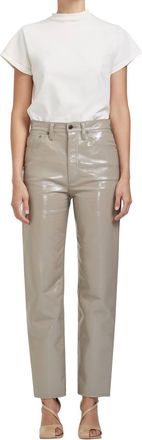 A Gold E 90S Pinch Waist Leather Pants In Quail Patent