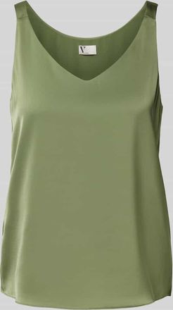Vera Mont Regular Fit Blusentop mit V-Ausschnitt in Gruen, Gr&ouml;&szlig;e 38