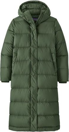 Patagonia Silent Down Long Parka Mantel f&uuml;r Damen | oliv