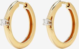 Yvonne Léon Creolen aus Gelbgold und Diamanten Fiançailles