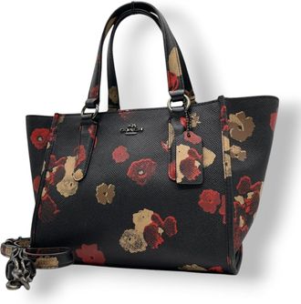 Coach Black Multi-Color Leather Handbag Shoulder Bag Tote Bag (Pre-Owned)