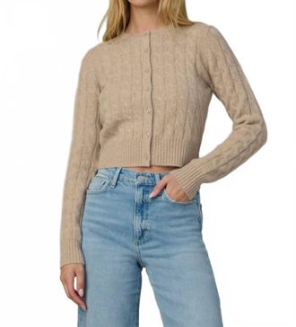 Joe's The Cable Dani Cashmere Cardigan In Oatmeal