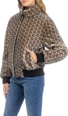 Gorski Genuine Shearling Insignia Bomber Jacket, Reversible in Beige/black Insignia/gold at Nordstrom, Size X-Large