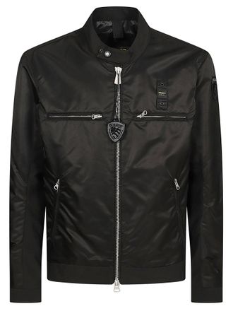 Blauer Mid-Season Black Jacket With Zippered Cuffs And Minimalist Design