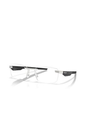 Oakley 57mm Rectangle optical glasses in Silver at Nordstrom