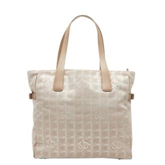 Chanel Pre-owned Tote Bags, female, Beige, Size: ONE SIZE Pre-owned Vintage Canvas Tote Bag