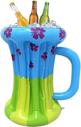 OEM Nevera Hinchable Con Forma De Jarra De Cerveza - Nevera Verde Con Estampado De Tr&eacute;boles Para Fiestas Y Barbacoas