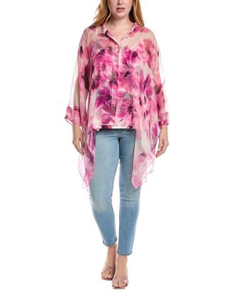 Johnny Was Plus Katia Oversized Silk Blouse