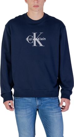 Calvin Klein Jeans Mens Logo Crew Neck Sweatshirt - Dark Blue Cotton - Size 2XL