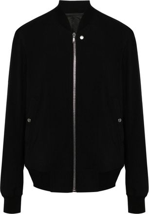 Rick Owens crepe wool bomber jacket - men - Virgin Wool/Cotton/Cupro/Cotton/Viscose - 50 - Black