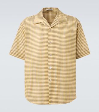 Auralee Camisa de algod&oacute;n a cuadros vichy