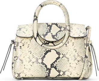 Staud Mini Maude Leather Carryall in White Snake at Nordstrom