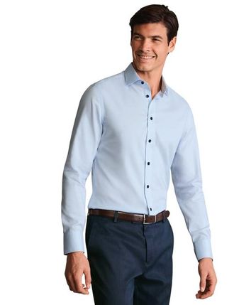 CHARLES TYRWHITT Non-Iron Stretch Printed Trim Shirt in Sky Blue at Nordstrom, Size 16.5 - 36