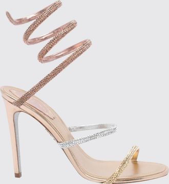 Rene Caovilla Sandali Cleo in tessuto laminato con strass e cinturino Snake